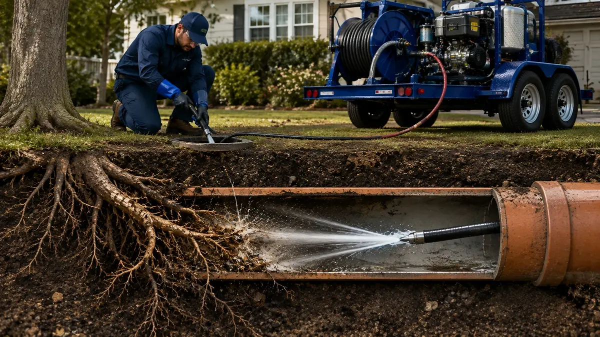 Tree Root Removal with Hydro Jetting in Arvin